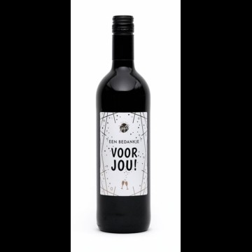 Wijn Rood met tekst: Een Bedankje voor Jou!