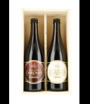 Gouden Carolus Houten Kist met 2 flessen